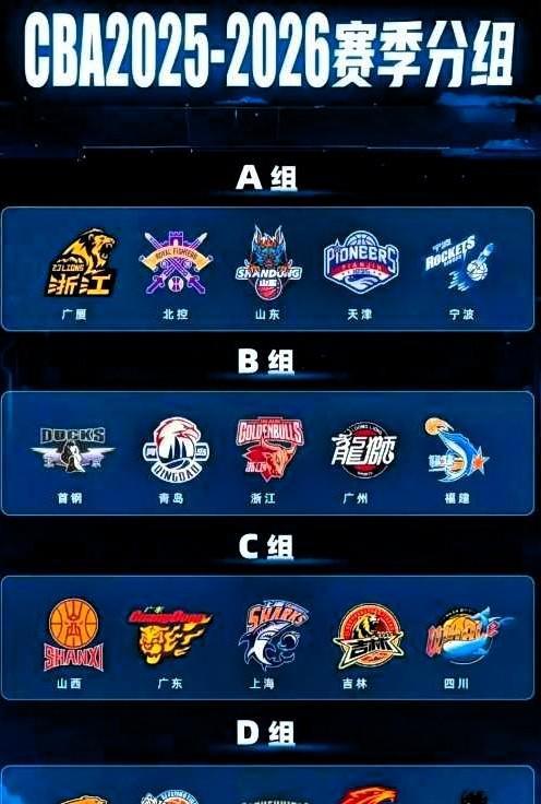 辽宁男篮cba赛季分组抽到上签！竟然和新疆、南京、深圳和江苏同分在D组，相比之下