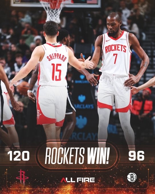 旗开得胜！#火箭战胜篮网# 
火箭2026年的首胜，
比想象中更加顺利，
一路领