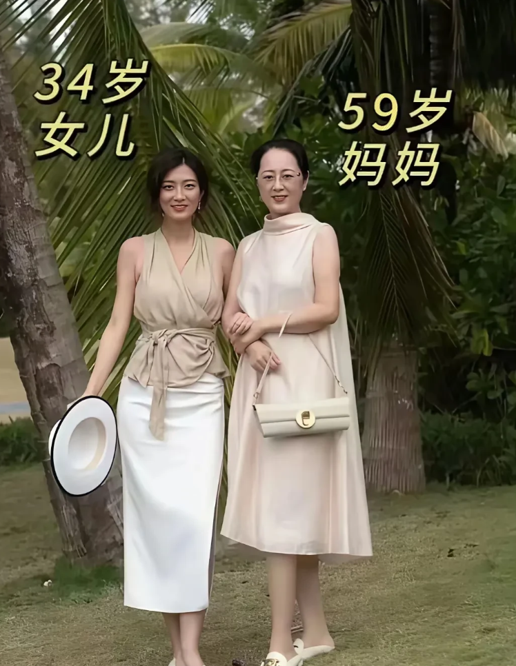 女儿和妈妈谁的气质更好一些？我感觉妈妈更胜一筹，你觉得呢？