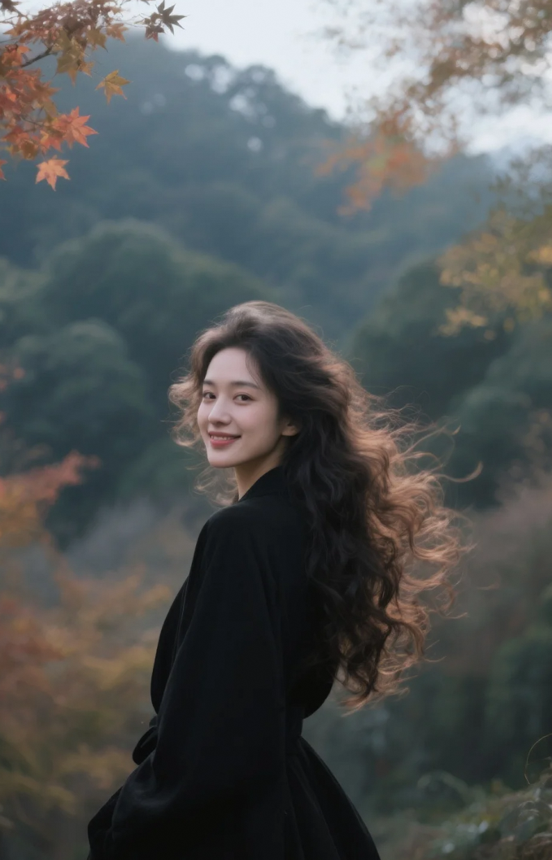 风吹过，她的美丽定格在这瞬间