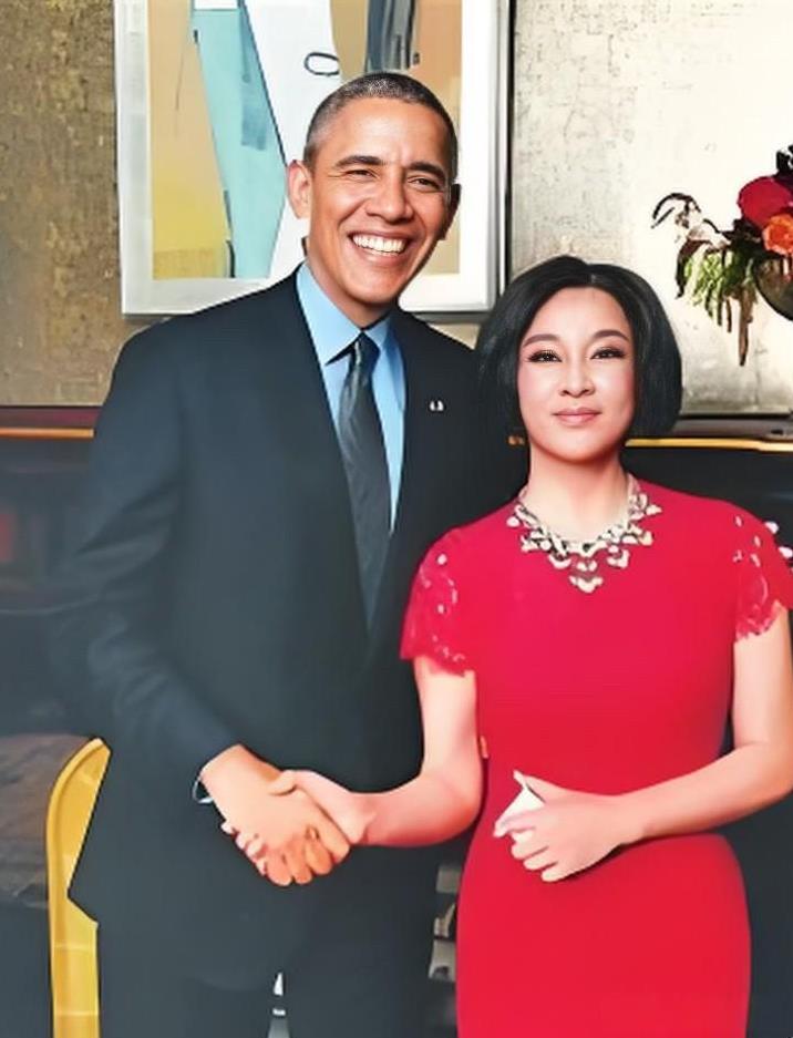 2016年，刘晓庆参加奥巴马举办的私人晚宴，并和握手合影。刘晓庆那种东方美人的韵
