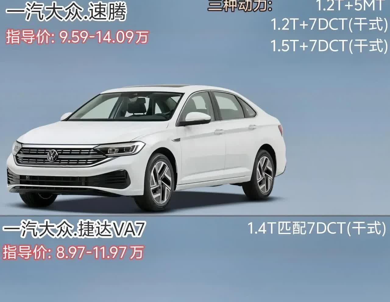 捷达VA7与速腾虽存在诸多相似之处，然而在品牌定位、价格、动力系统以及配置等方面