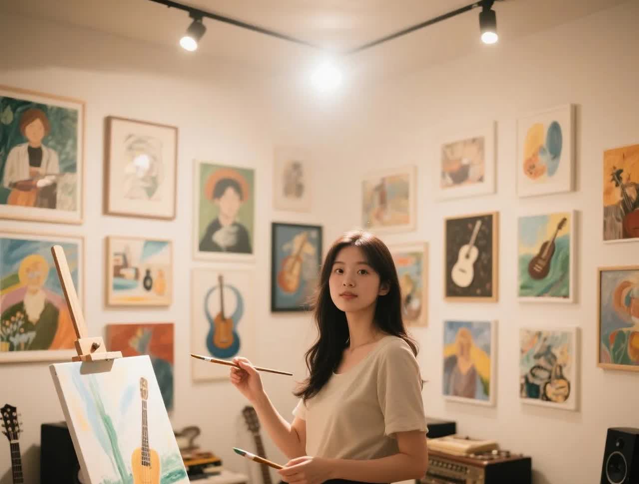 刚才听人说他相亲对象是一位快四十岁的女子，说她自己业余时间在学习画油画，喜欢和爱