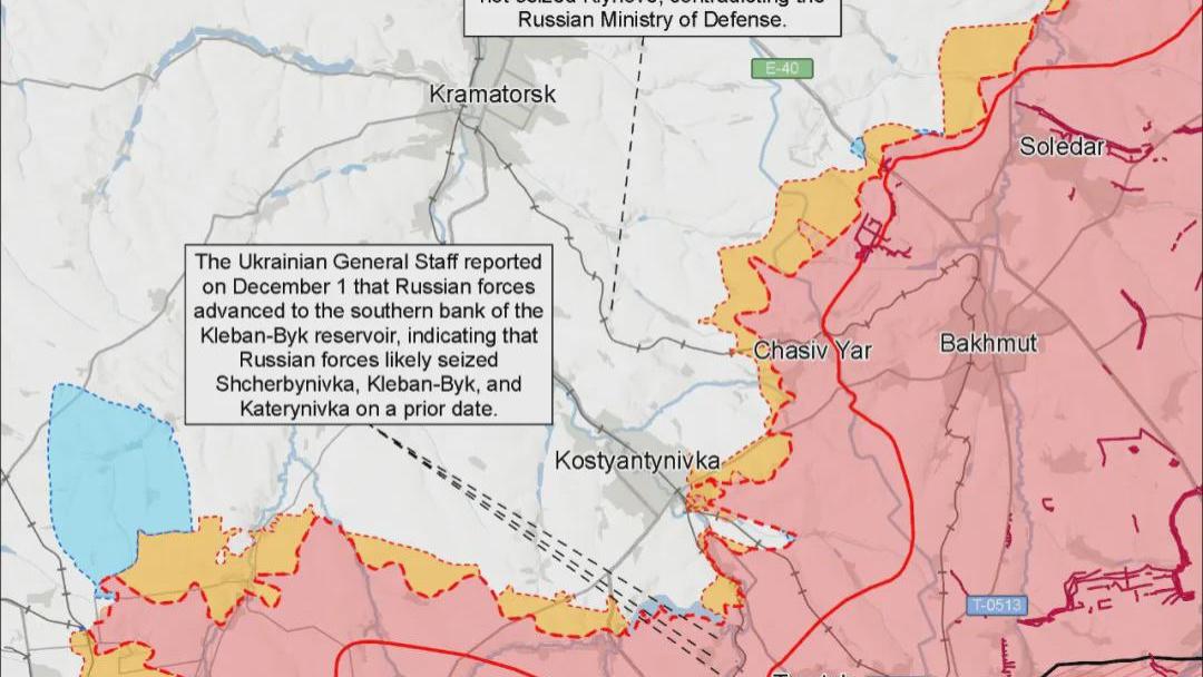 美国战争研究所最新情报，俄军声称控制康斯坦丁诺夫卡30%，多方向激战中