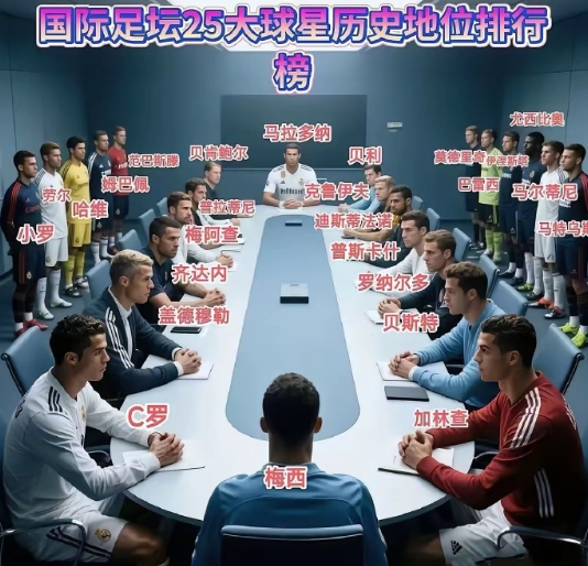 足坛历史25大球星排座次，梅西稳坐c位 ​​​
