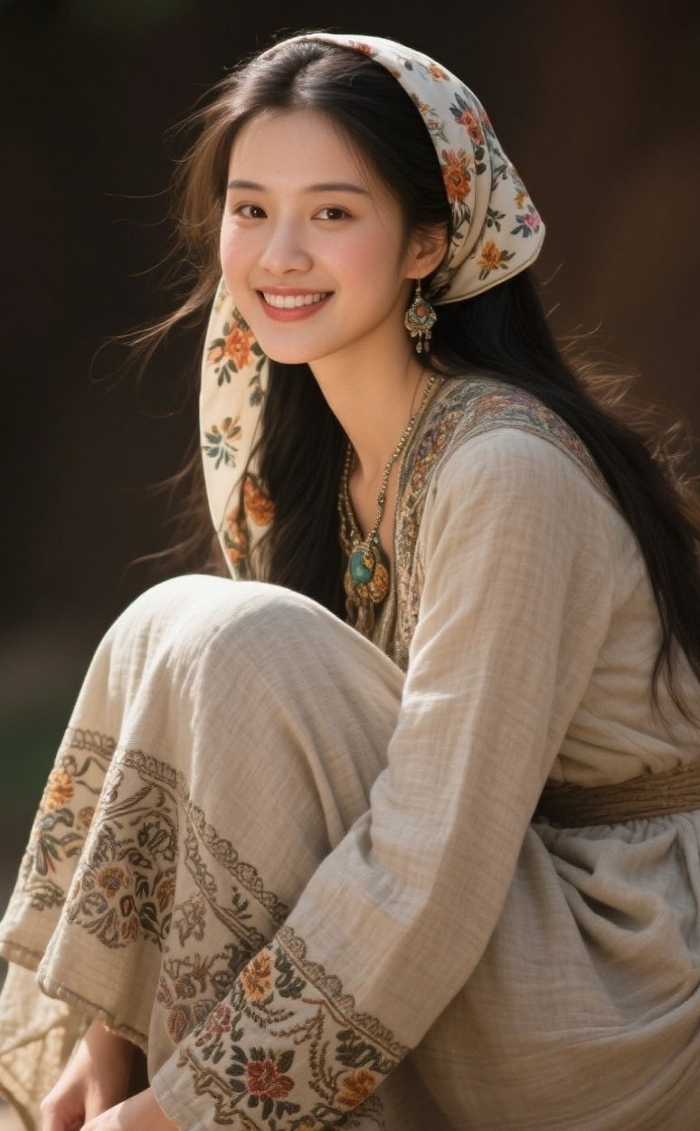 布衣少女美如画，素颜抗打真女神