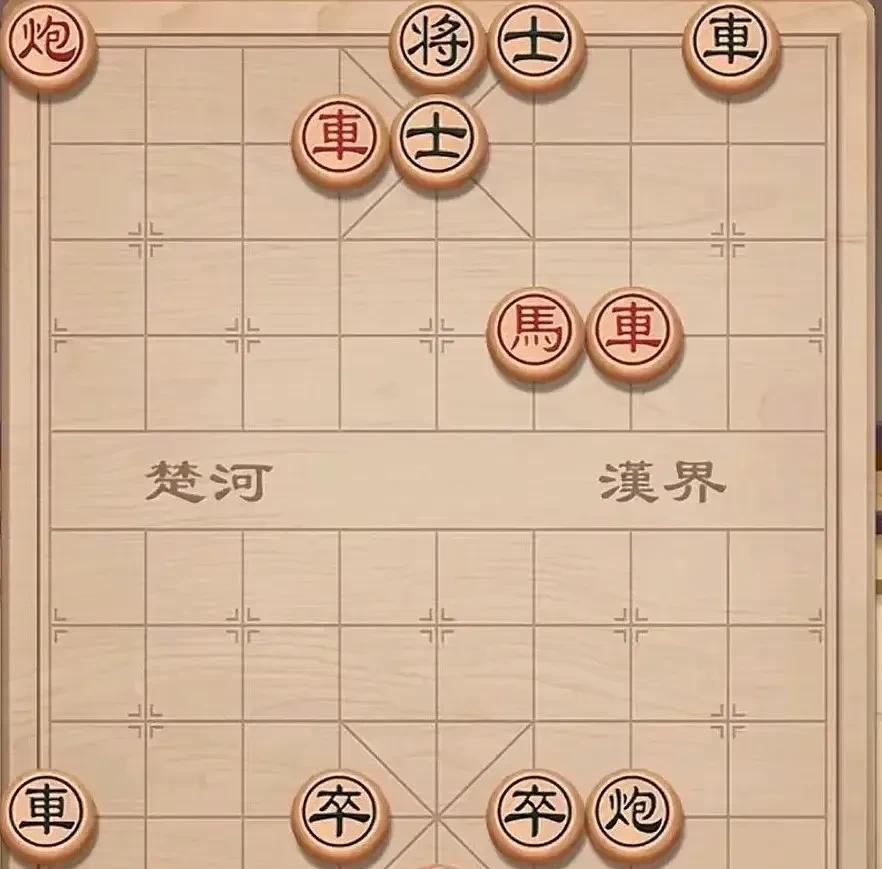 只有四步杀，却难住了五万人，好多不会解，还说红棋已经输了。
如图，黑棋双鬼拍门车