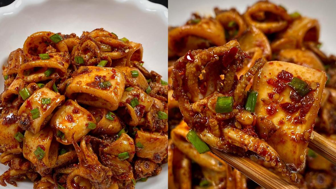 鱿鱼在锅里打个卷