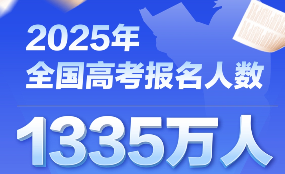 2025年高考人数8年来首次下降，今年一共有1335万名考生，比去年少了7万人。
