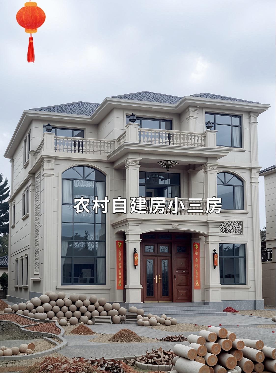 农村自建三层欧式别墅，设计感十足！#建房说 #农村自建房