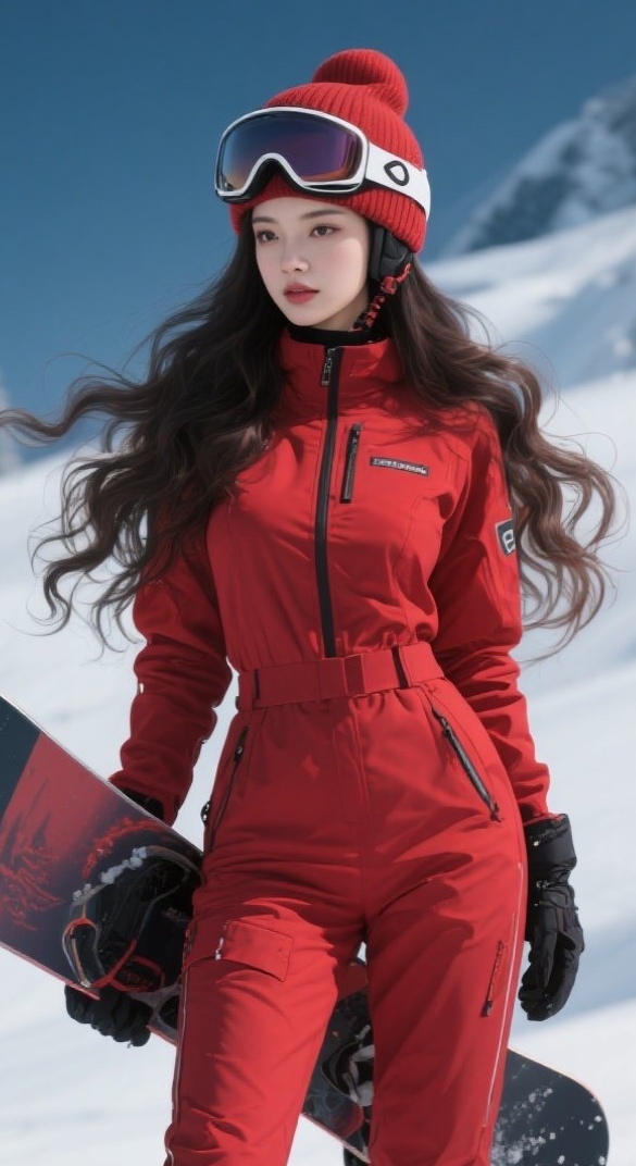 少妇驭雪飒爽映朝阳美女写真 