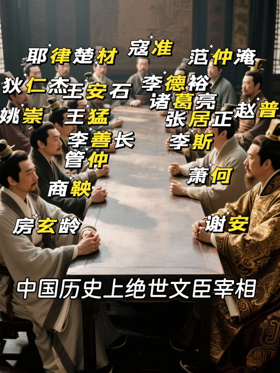 中国历史上绝世文臣宰相。