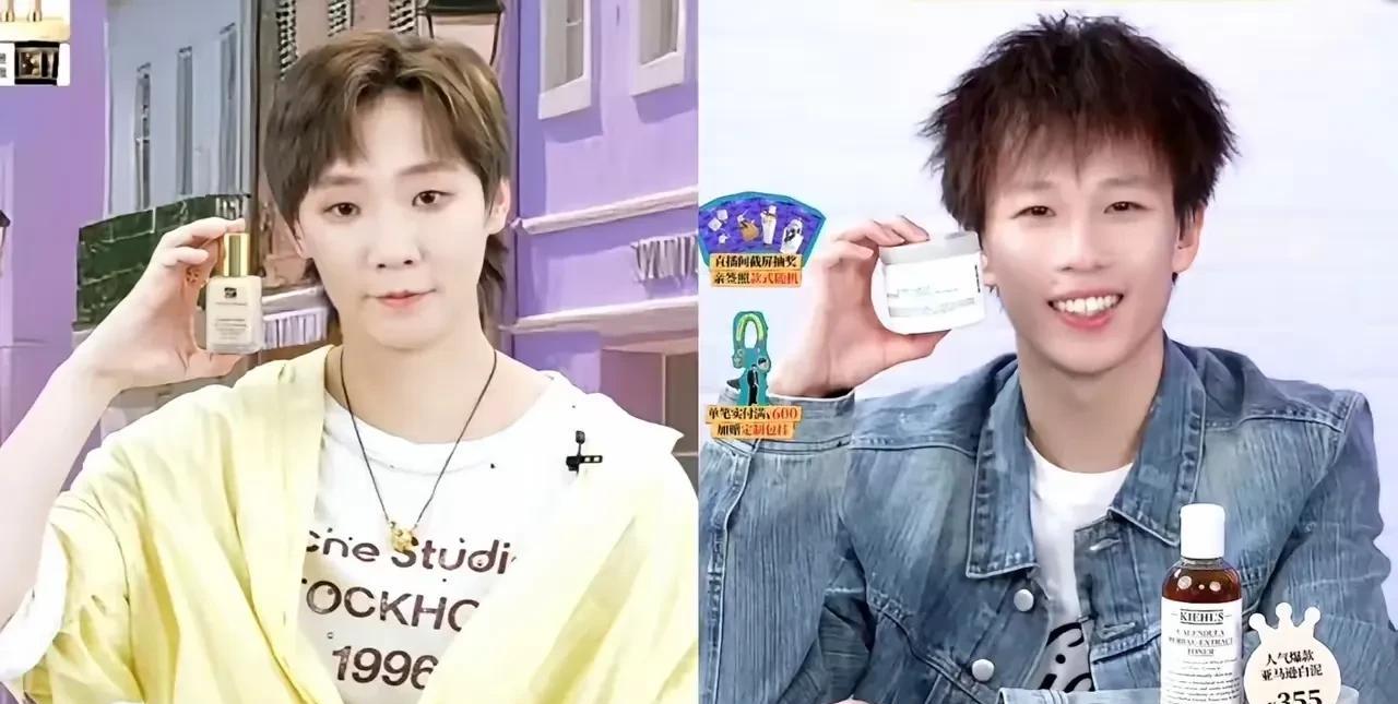 圆满组合走进直播间，
尽管代言产品不一样，
但讲解产品的表情和动作，
竟然出奇的