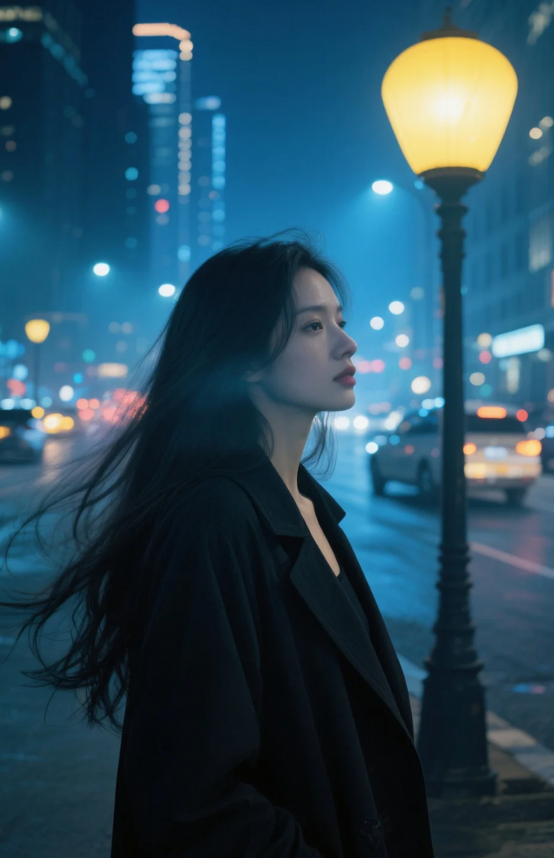 不靠滤镜！路灯与霓虹就是她的顶级打光师