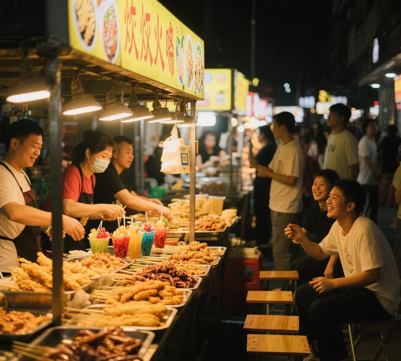 突然发现家附近的快餐店几乎全部倒闭了，但是晚上的夜宵烧烤摊却越来越多了
认识的几