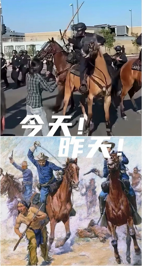 昨天，
他们以非法移民身份驱赶土著印第安人。
今天，
他们以土著身份驱赶外来移民