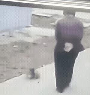 《老人》
人老心眼还在坏，
无缘无故把狗踩。
小狗机灵忙跑开，
………？
抛砖引