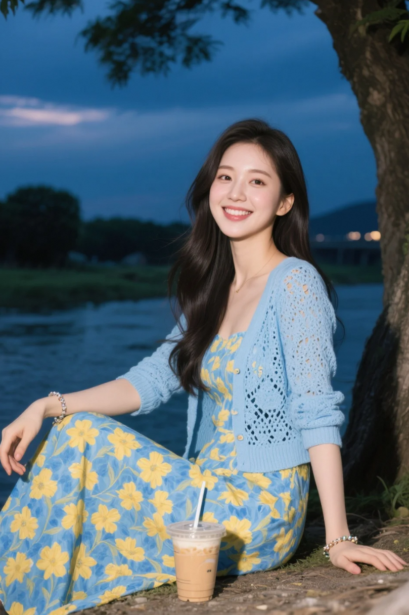 短开衫与长裙，在她身上演绎绝美篇章