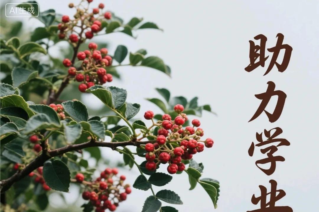 助力学业的方法
花椒树上，采一小枝花椒回来，拔掉刺儿，插水瓶里，放在孩子书桌上左