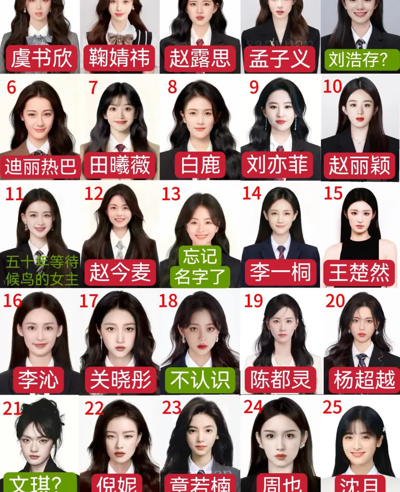 女明星认人挑战试一下～