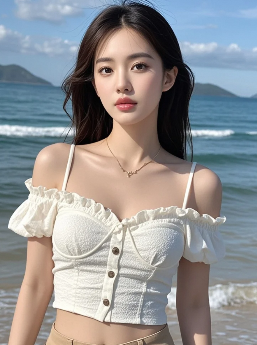 在海边遇见她，是我今年最心动的一次偶遇