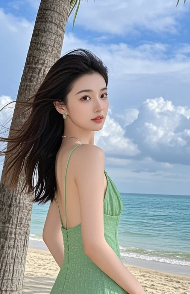 海边夏日梦，她是那道无法忽视的光