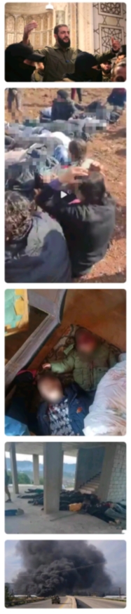 叙利亚现在真是太惨了，大批阿拉维派平民被朱拉尼手下武装杀死！在一条视频中，一大片