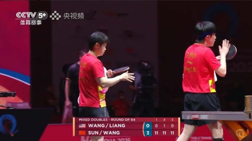 莎头混双首秀，3：0顺利晋级！
美国这对混双，梁吉善和王艾米，不知道是华人还是华