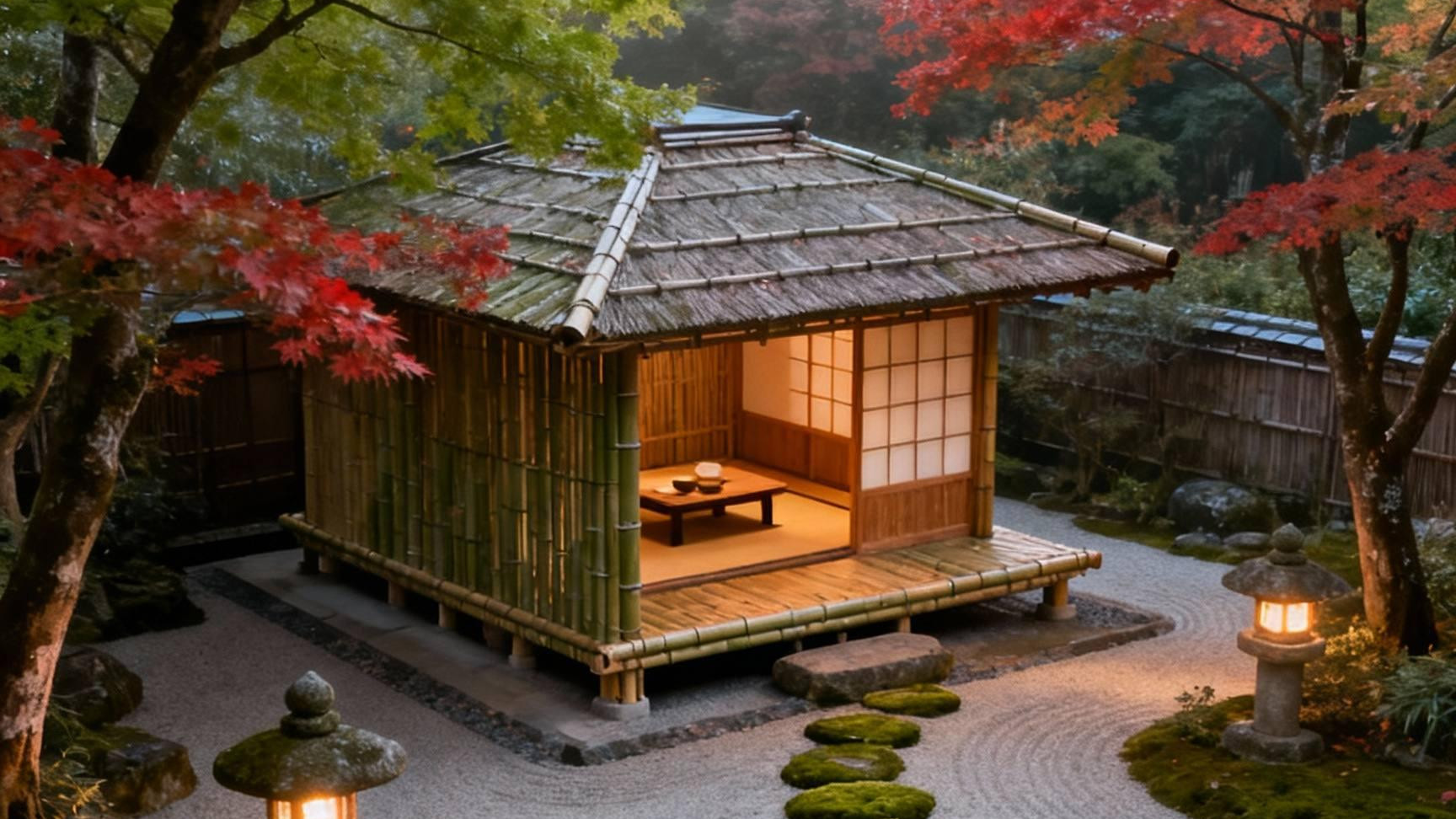 日式茶室：禅意庭院中的时光凝驻
