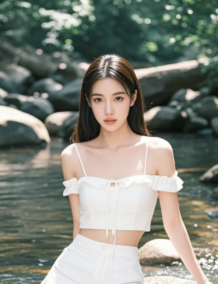 青石、流水、长发姑娘，时光停在这一秒
