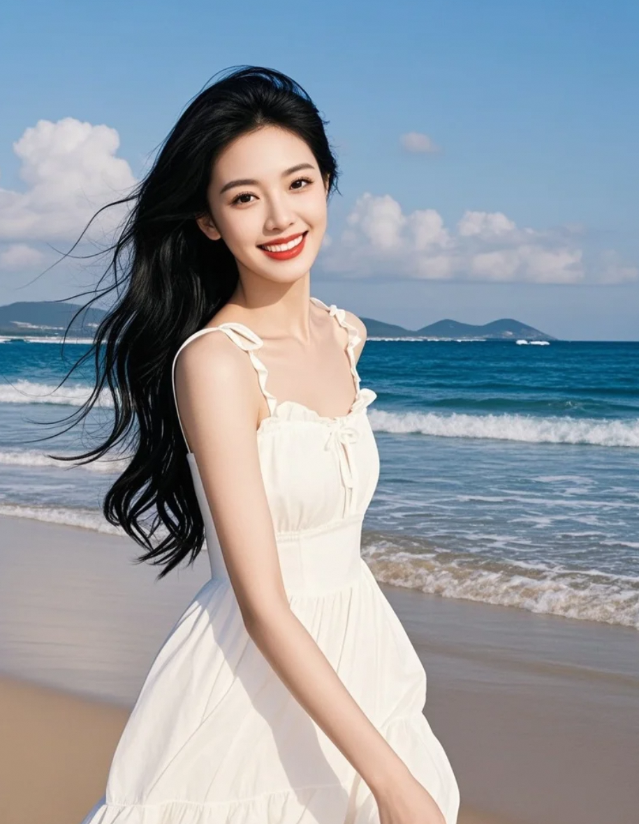 潮汐的私语：她与海风共舞的独行