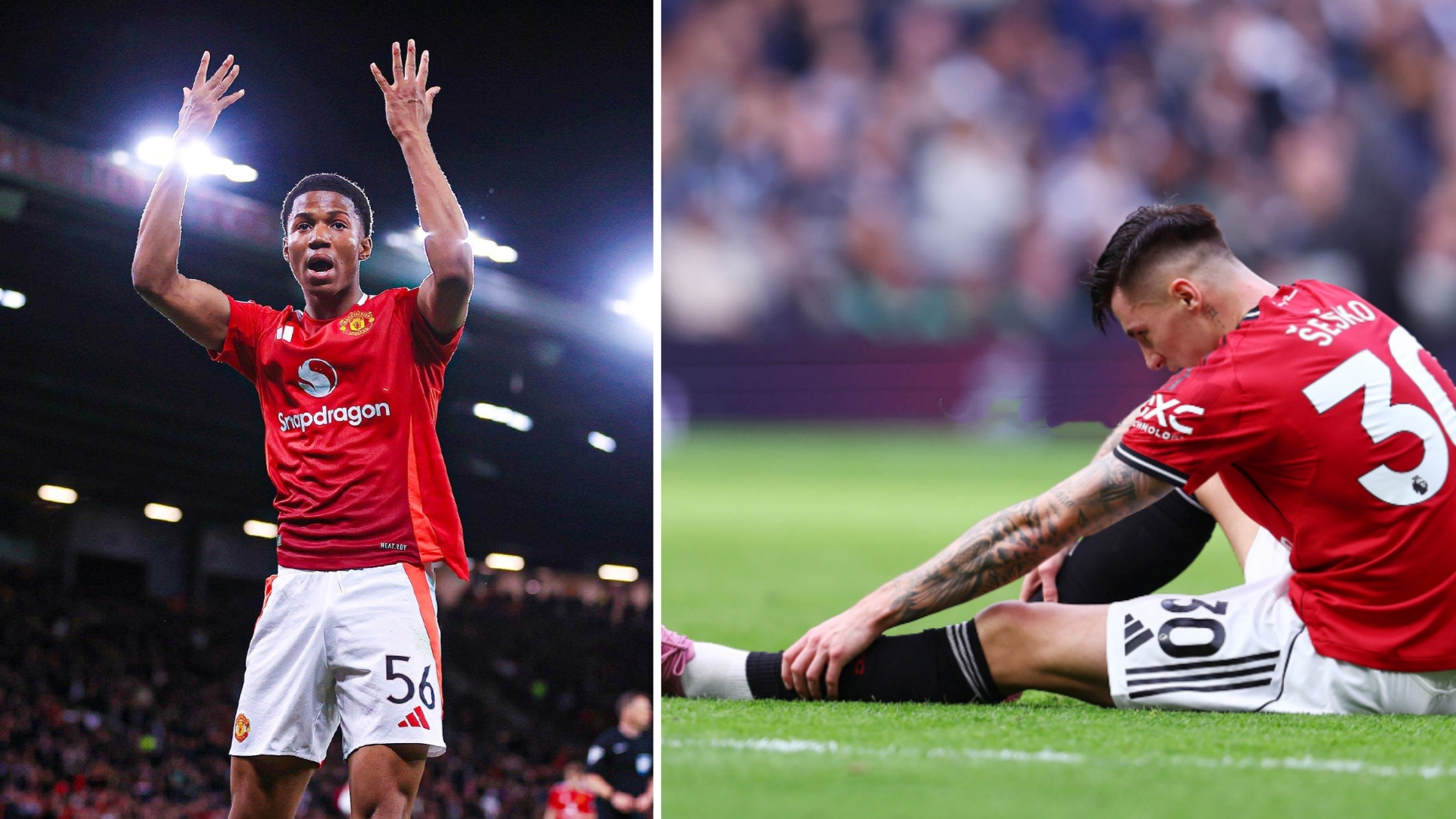 17岁的奥比·马丁本周被征召与红魔一线队一起训练，舍什科受伤或让他得到机会。
去