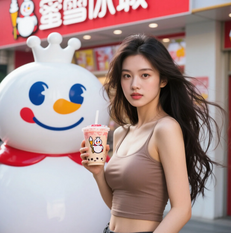 蜜雪在手，美女我有！这组合爱了吗？