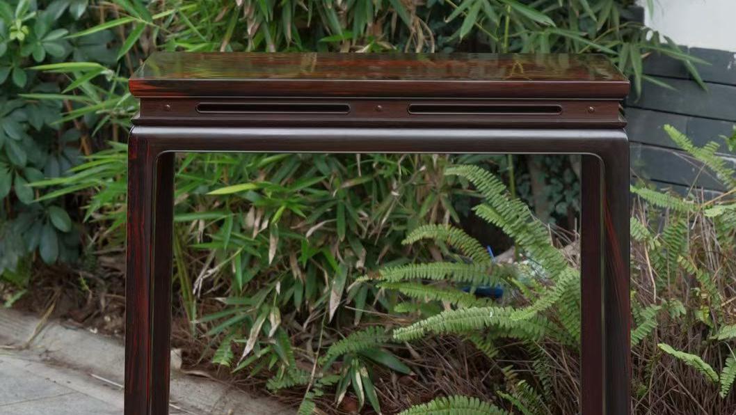 经典，大红酸枝，有束腰马蹄足带托泥香几