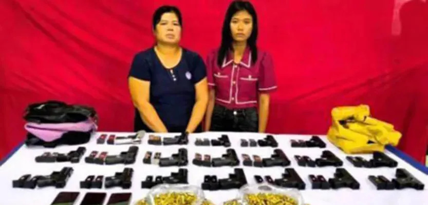 缅甸俩女的，车上搜出19把枪！











啥？19把手枪！这可不是闹