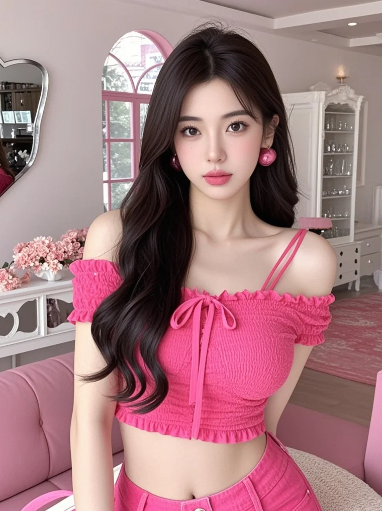 粉红少女，甜美如初绽樱花