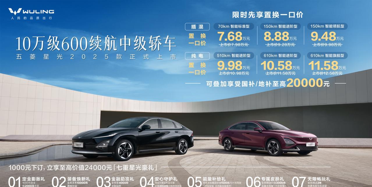 2025款五菱星光上市了！
7.68万元起，顶配才11.58万元，还能享受最高2