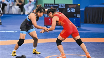 安徽跤手王娟全国十五运会摘铜