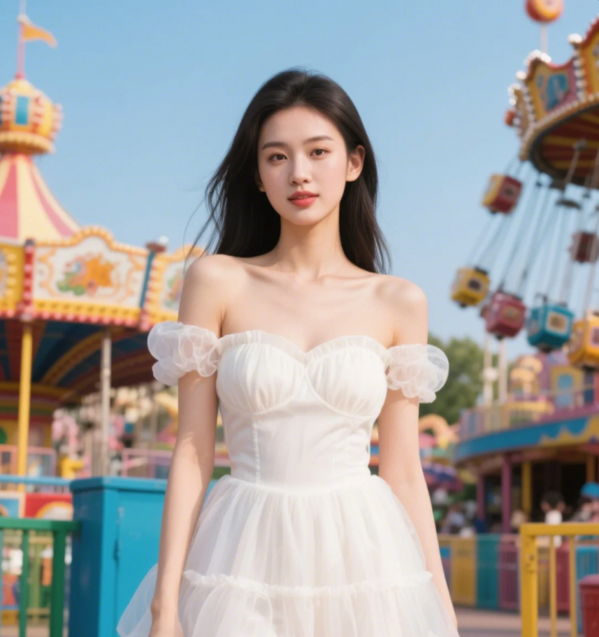 “小姐姐的梦幻乐园行，用笑容治愈所有不开心”