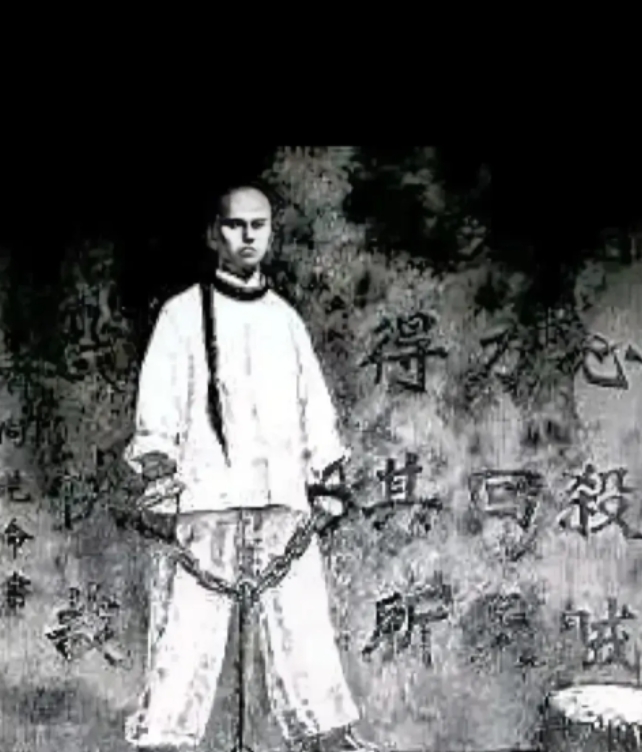 1898年，谭嗣同被慈禧关押在监狱中，妻子李闰买通狱卒终于看到了谭嗣同，李闰哭喊