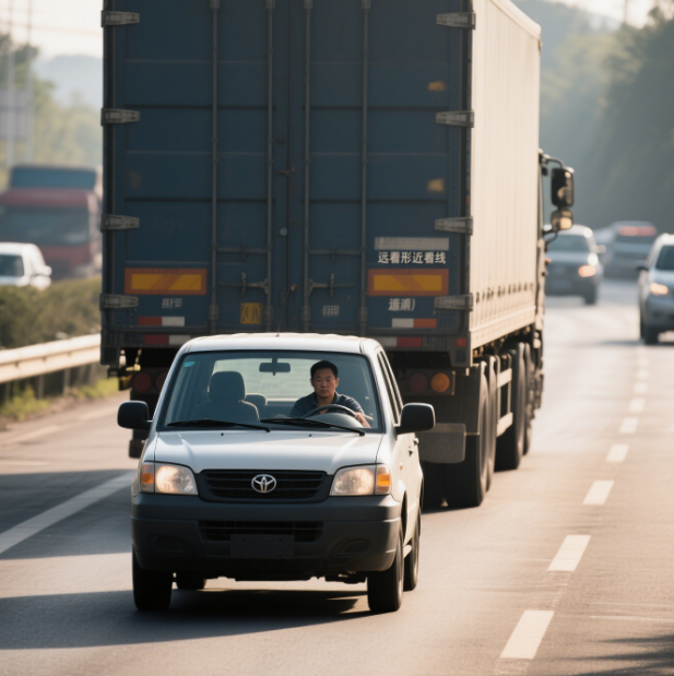 开车遇大货车别慌！远看形近看线保平安