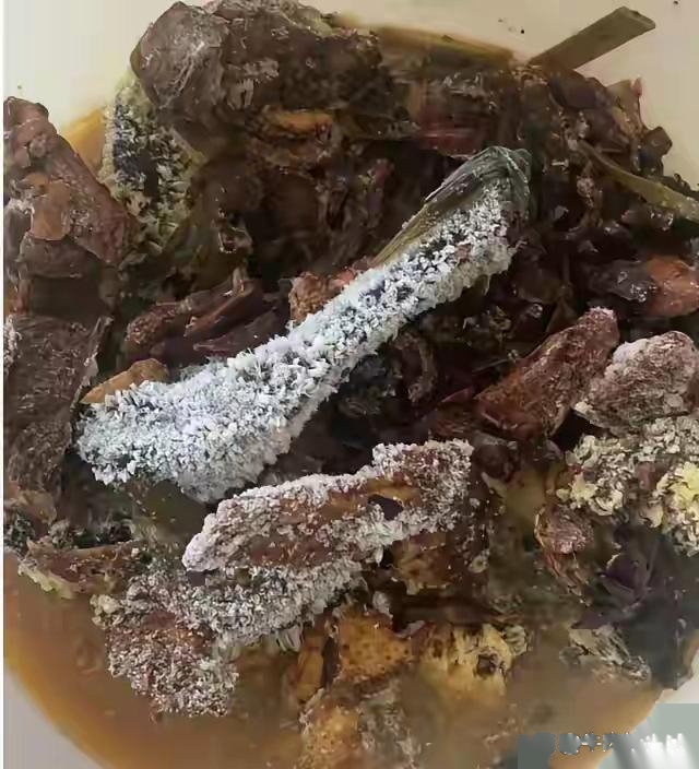 婆婆给我送来的鸡汤，说是用自己家养的老母鸡炖的，喝了对我身体好，结果打开一看，汤