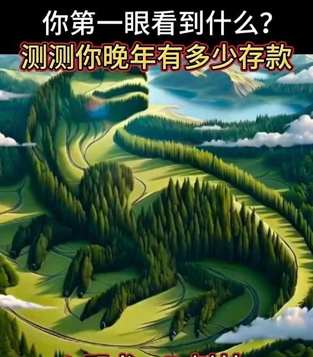 你第一眼看到什么？测测你晚年有多少存款！
逐光者。
A.恐龙；B.树林。
群山蜿