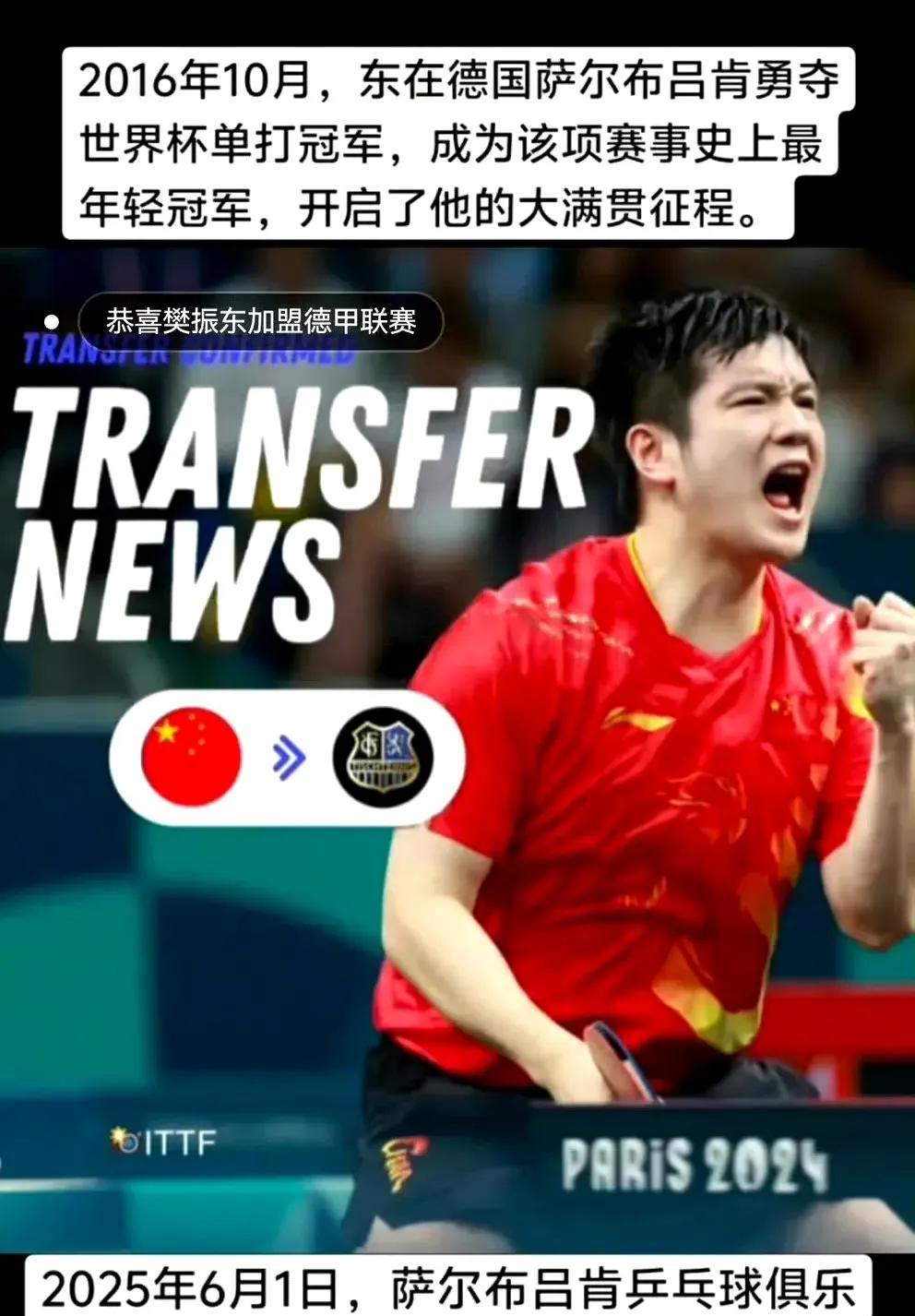樊振东加盟德甲！德甲联赛属于什么水平？相当于杜兰特加盟CBA。
这个消息确实太突