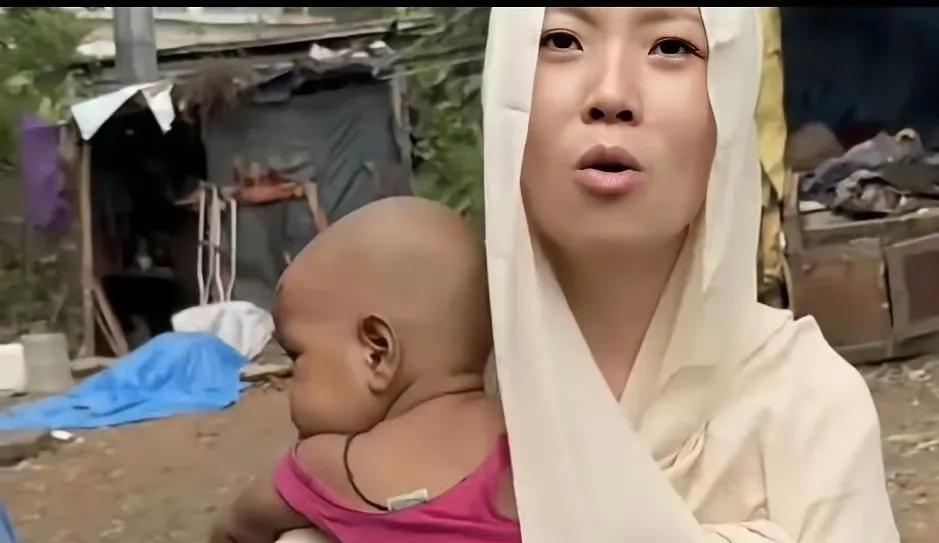 如果您出国遇见这种情况是否会选择帮这位女子呢？某博主去印度旅游，在贫民窟看见一个