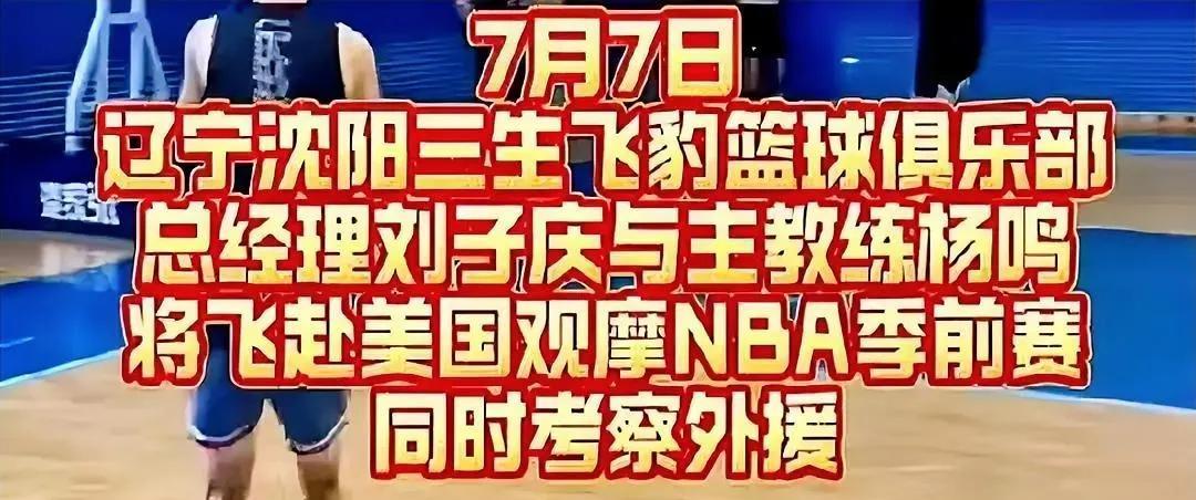 小刘总和杨鸣将飞赴美国！
今天，辽宁男篮刘子庆和杨鸣，将飞往美国观摩NBA夏季联