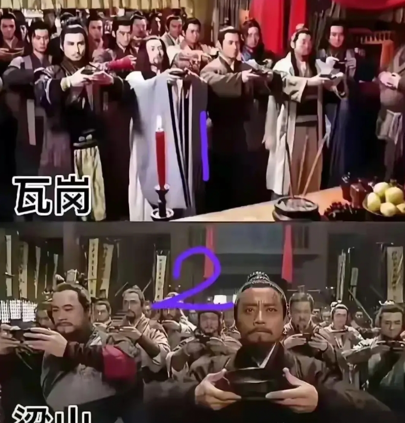 这两群人中，虽然都是绿林好汉。
但明显，瓦岗寨比梁山寨牛逼。
瓦岗寨程咬金还当过