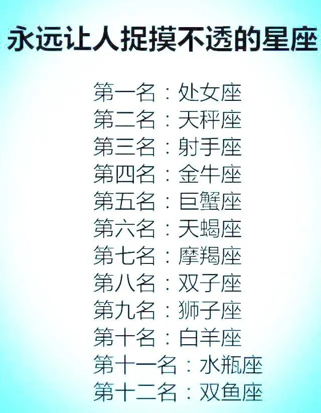 12星座谁最让人捉摸不透？