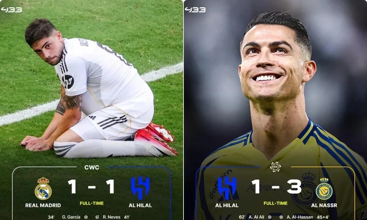 1-1逼平皇马的球队，刚被C罗3-1战胜！
利雅得新月1-1爆冷逼平皇马，让全世