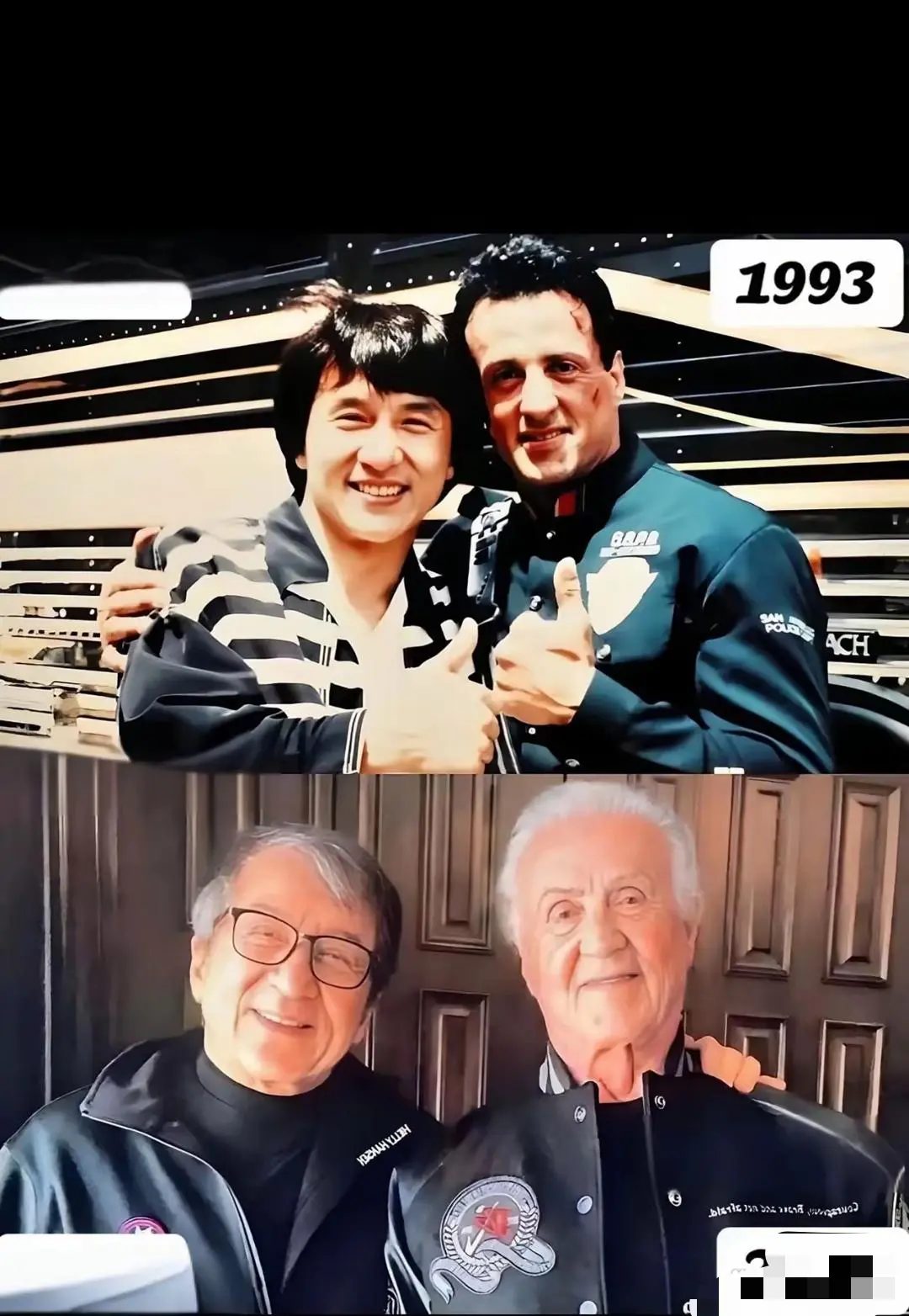 见证两位功夫巨星，成龙与史泰龙32年变迁的珍贵合影！